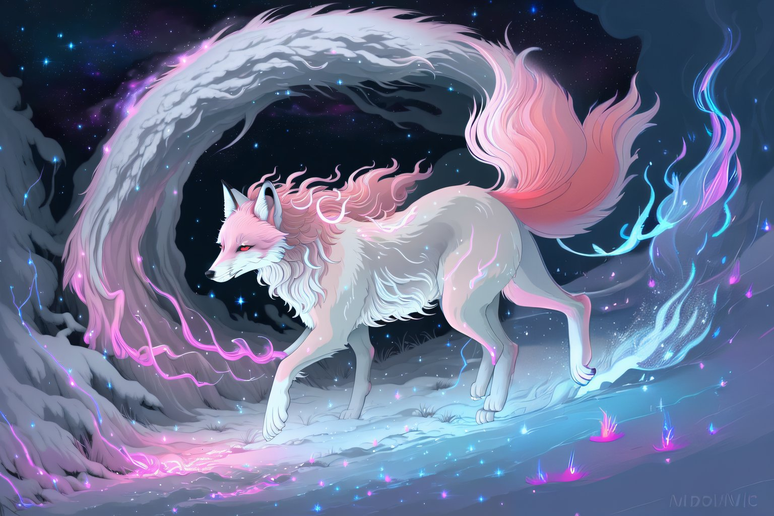 2356136990-1481985073-a photo of mystical majestic ghost fox running through snow in deep night, 4legs, glowing iridescent, sharp shapes, white and pi.png